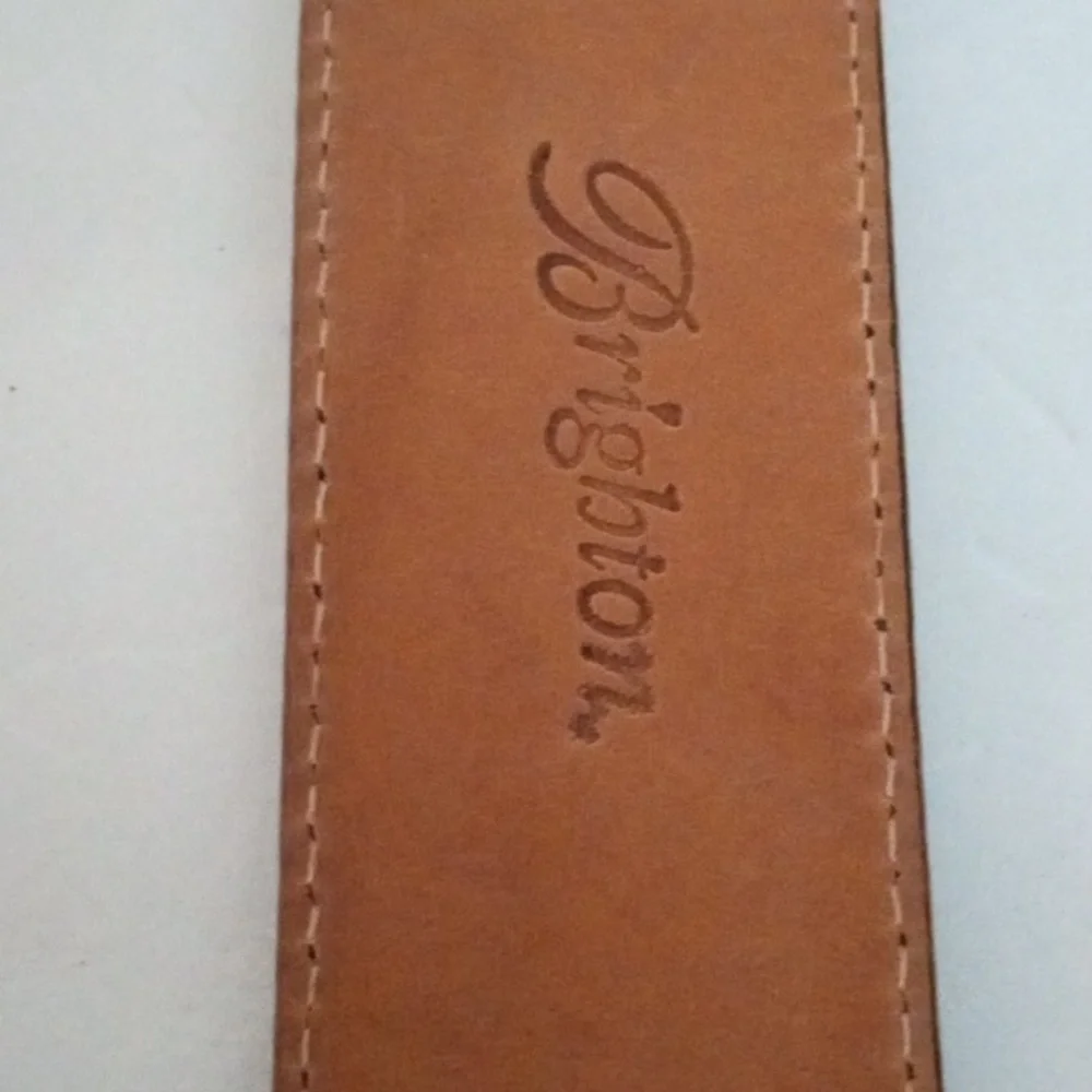 Brighton Leather Croc Belt  Front Loop Size M Brown Preowned
